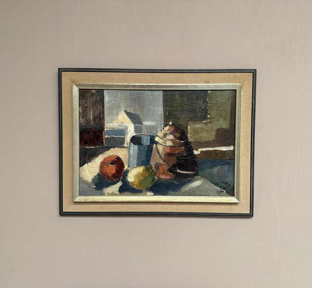 Original Swedish Oil on Panel – “Still Life” Attributed to Åke Wilhelm Andersson –1962 – Vintage & Framed – 63 × 54 cm (24.8" × 21.3")