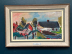 “Boats in Fishing Village” by Louis Zelig (1922–1993)