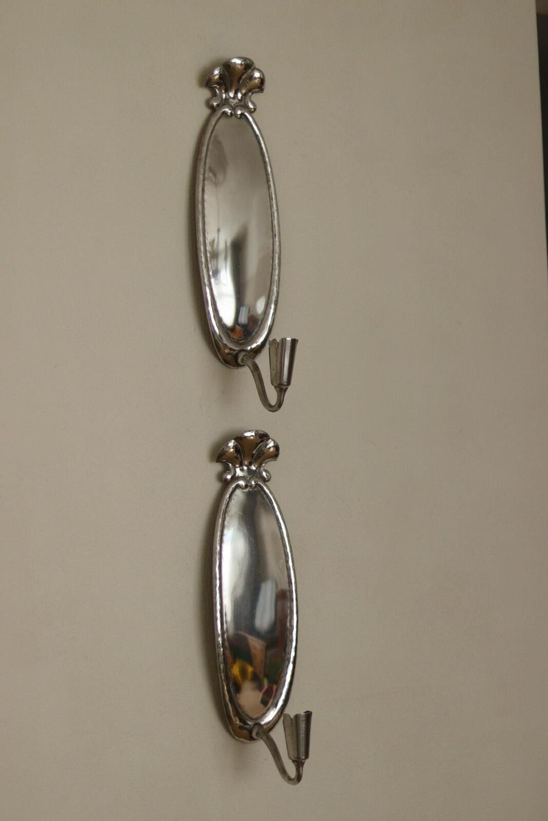 Pair of Swedish Grace Pewter Sconces by Svenskt - Tenn