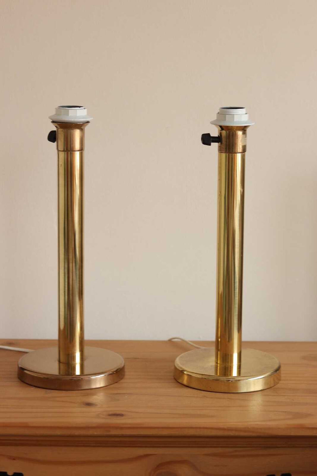 Pair of  Vintage Large Brass Table Lamps