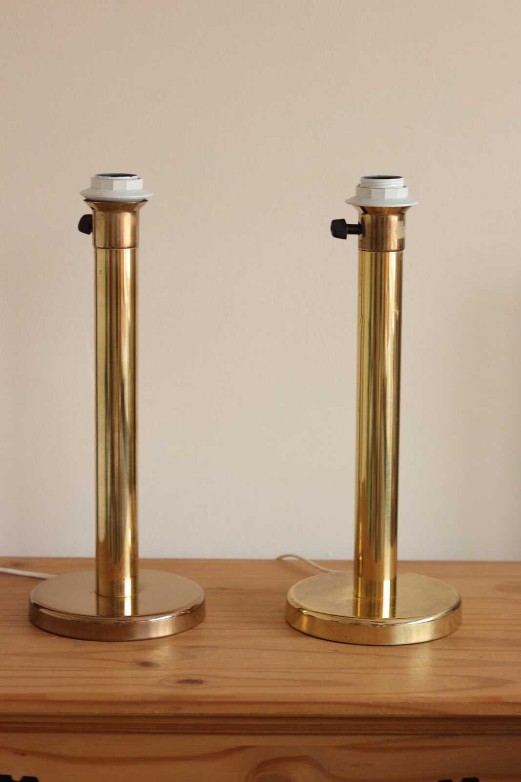 Pair of  Vintage Large Brass Table Lamps