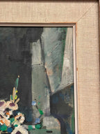 “White Blossom in Black Vase” by Edvin Ollers