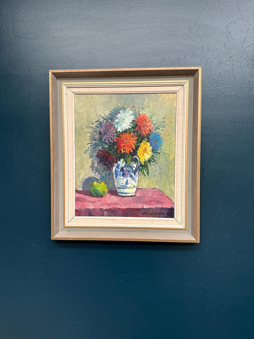 “Asters in Ceramic Vase” by Eric Lundgren