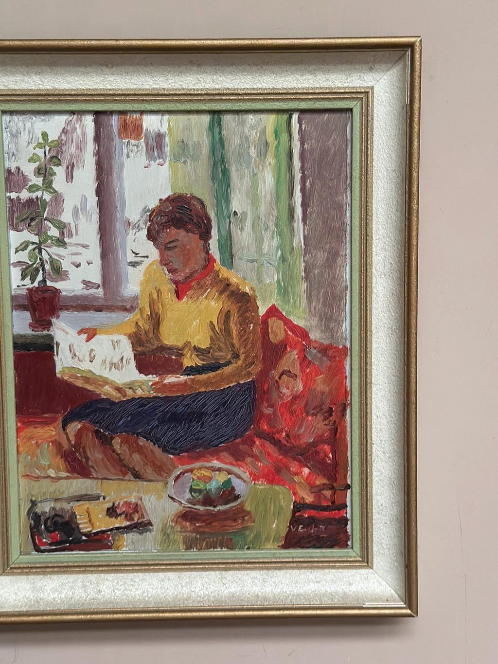 “Woman Reading Book” by Einar Emland (1916–1994)
