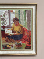 “Woman Reading Book” by Einar Emland (1916–1994)