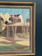 Huts Behind the Trees