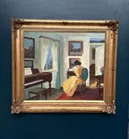 “Interior with Reading Woman” by V. Hansen