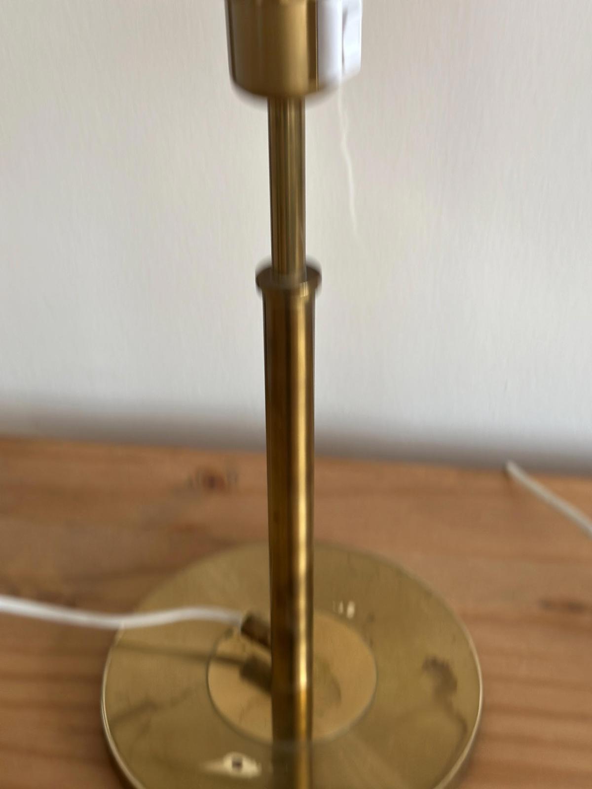 Pair of Mid Century Style Swedish Brass Lamps by Konsethantverk