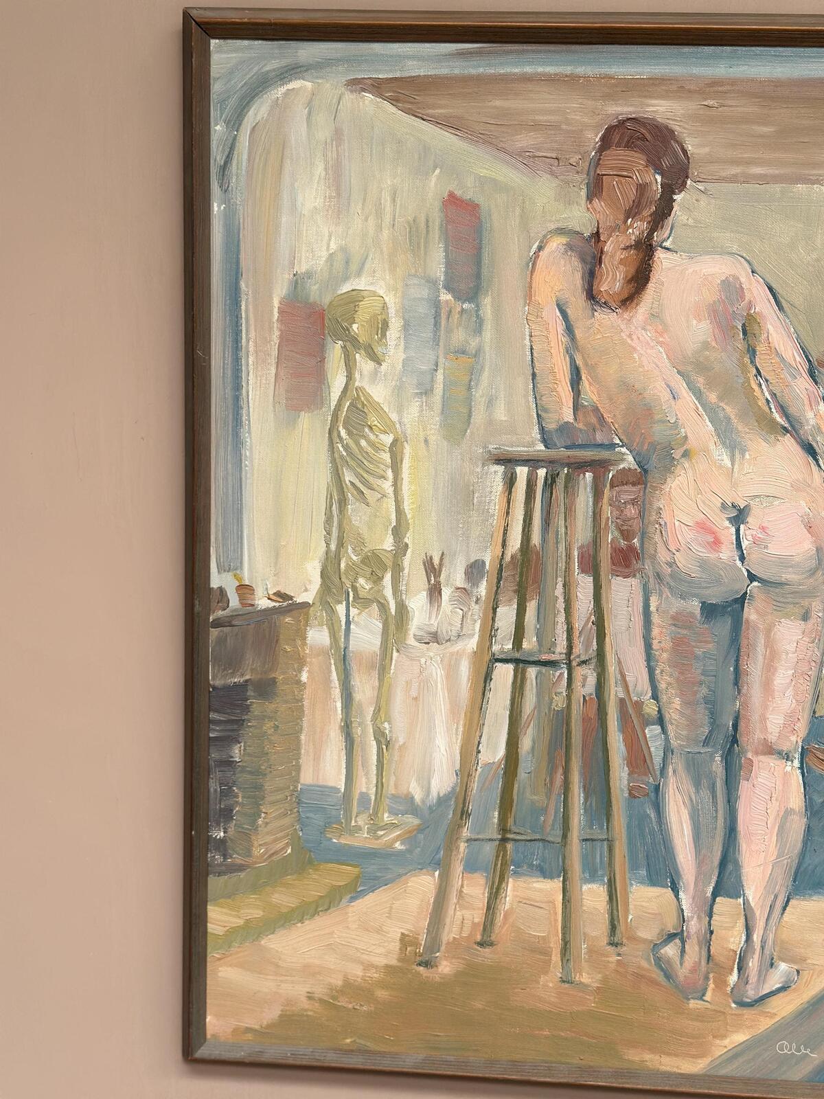 “Female Model in the Studio” by Olle C – Dated 1977