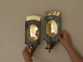 Pair Of Mid Century Swedish Brass  and Metal Sconces