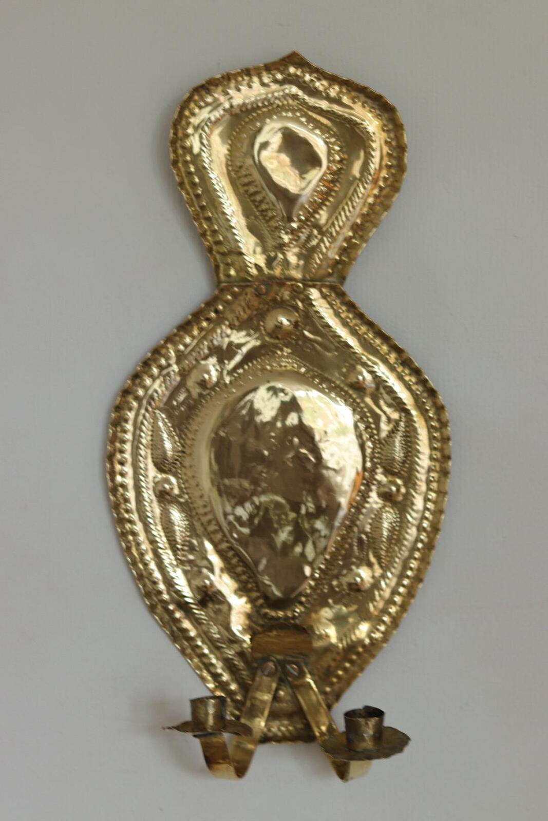 Baroque Style  Mid-Century Brass Swedish Sconces
