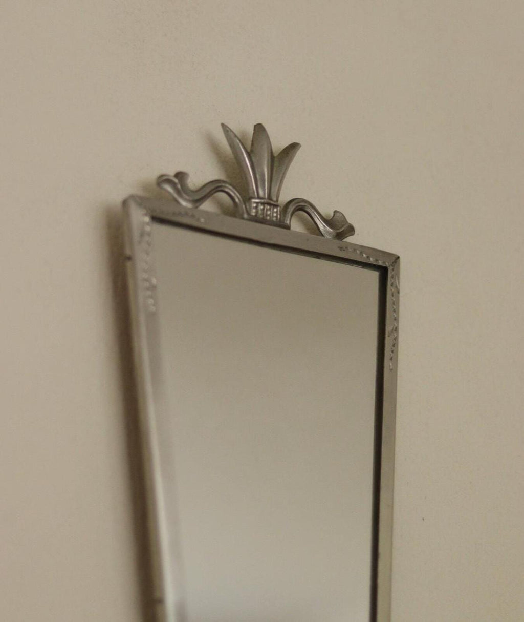 Pair of Mid Century Swedish Pewter Sconces with Mirror