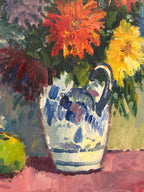 “Asters in Ceramic Vase” by Eric Lundgren