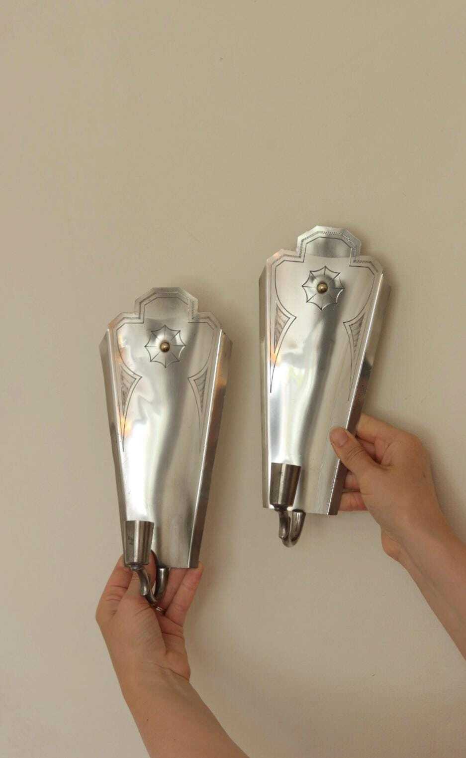 Pair of Swedish Grace Pewter Sconces by Svenskt - Tenn