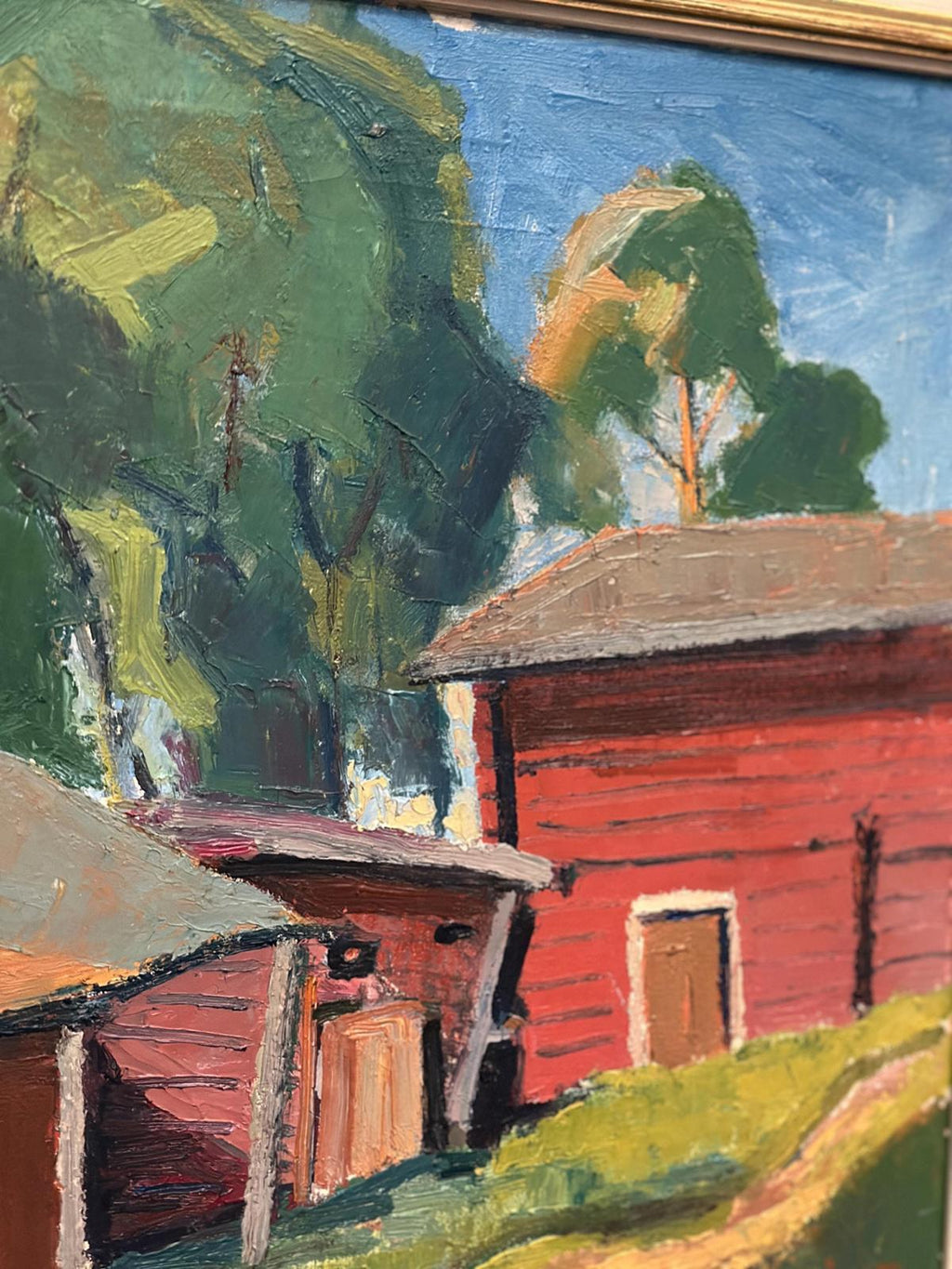 “Red Barns” by L. Wuariner