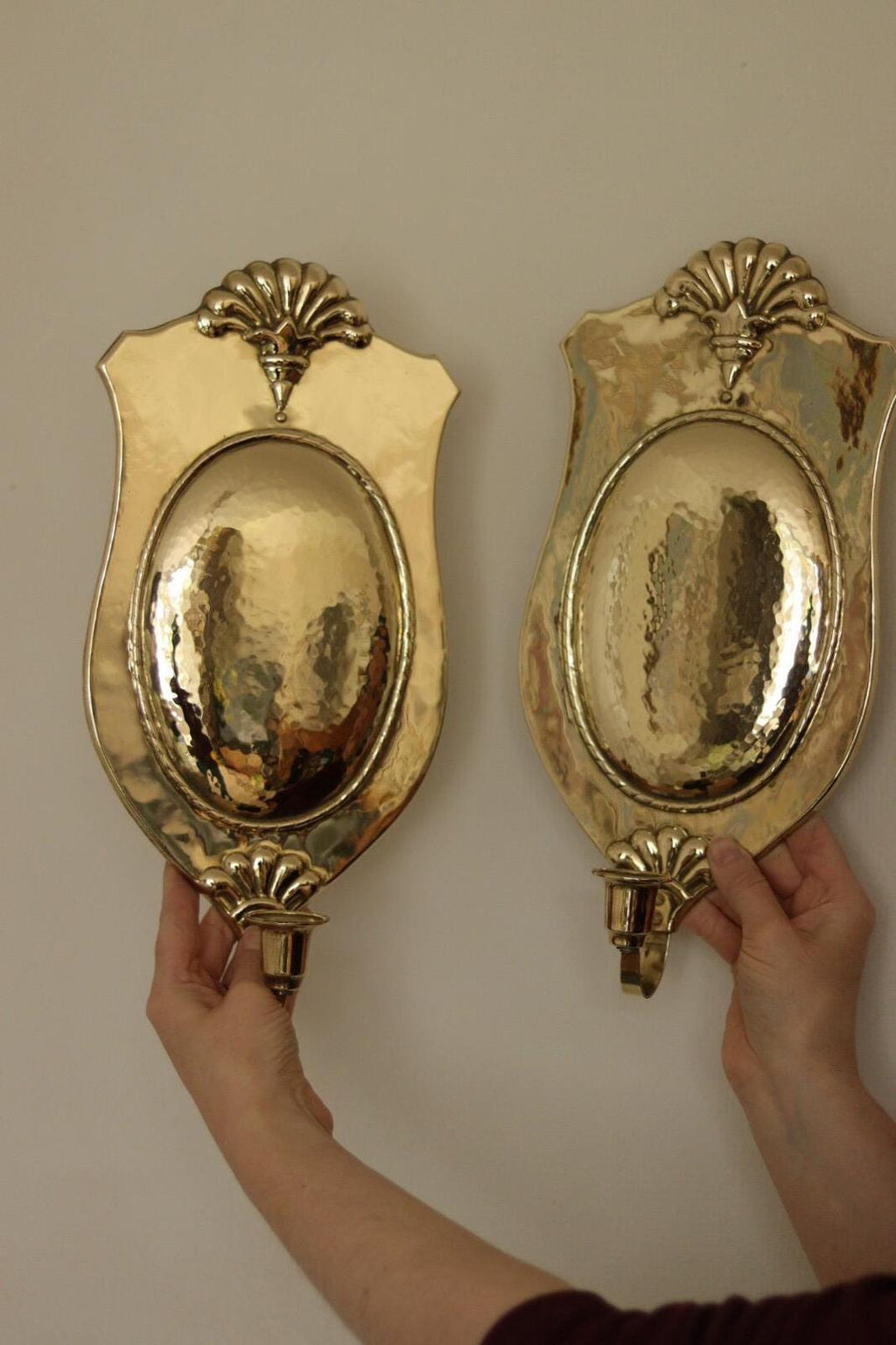 Pair Of Mid Century Swedish Brass Sconces