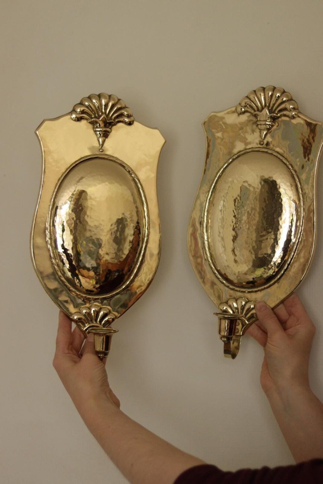 Pair Of Mid Century Swedish Brass Sconces
