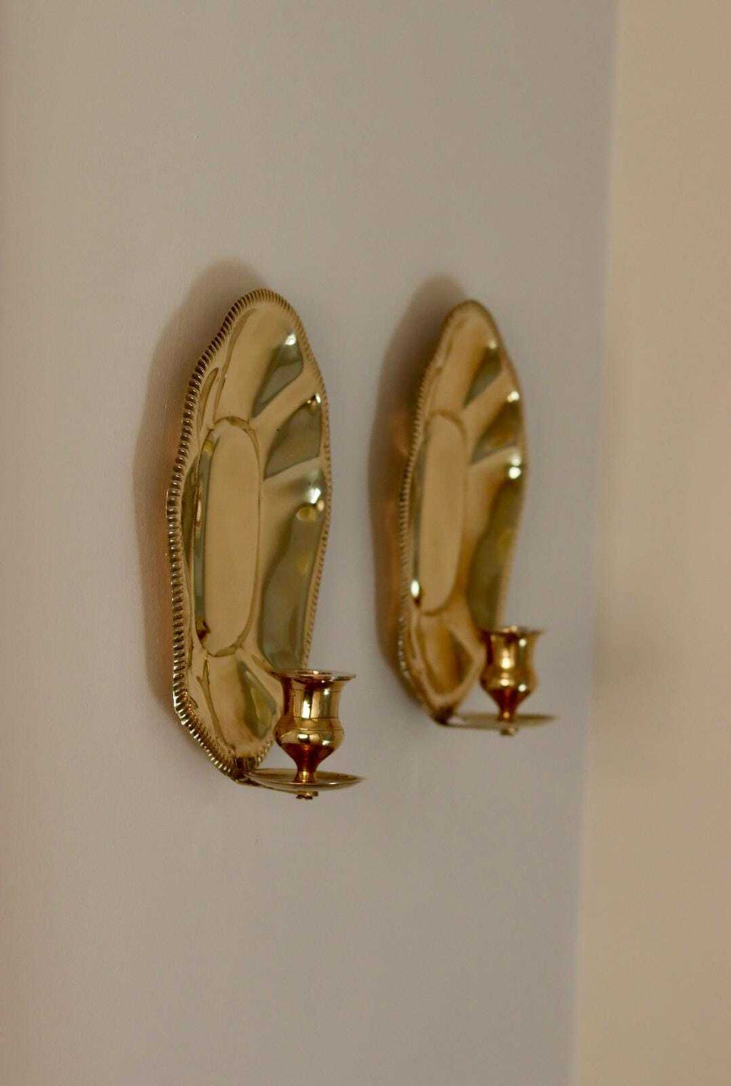 Pair Of Mid-Century Swedish Brass Sconces