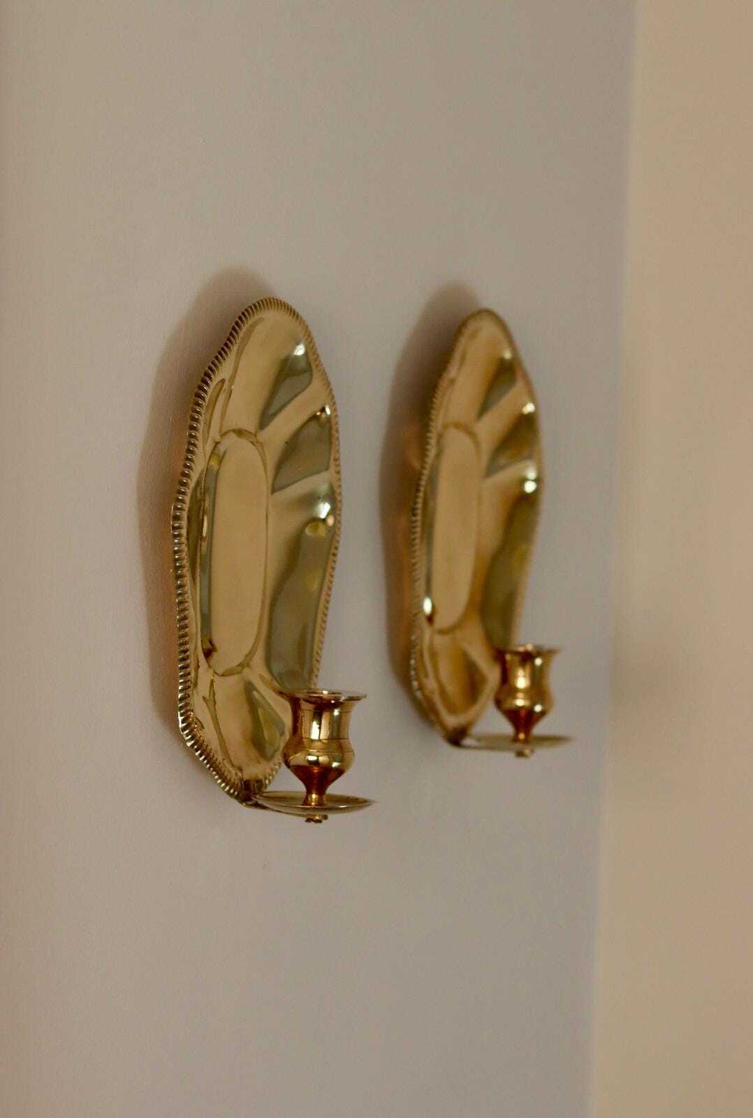 Pair Of Mid-Century Swedish Brass Sconces