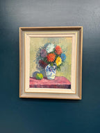 “Asters in Ceramic Vase” by Eric Lundgren