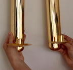 Pair Of Mid Century Swedish Gold Plated Brass Sconces by Scandia