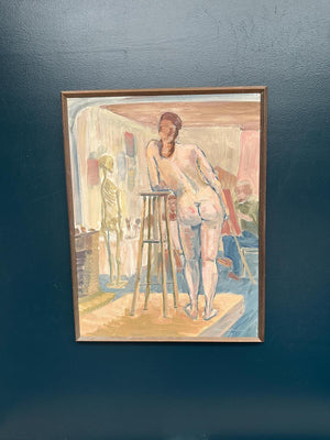 “Female Model in the Studio” by Olle C – Dated 1977