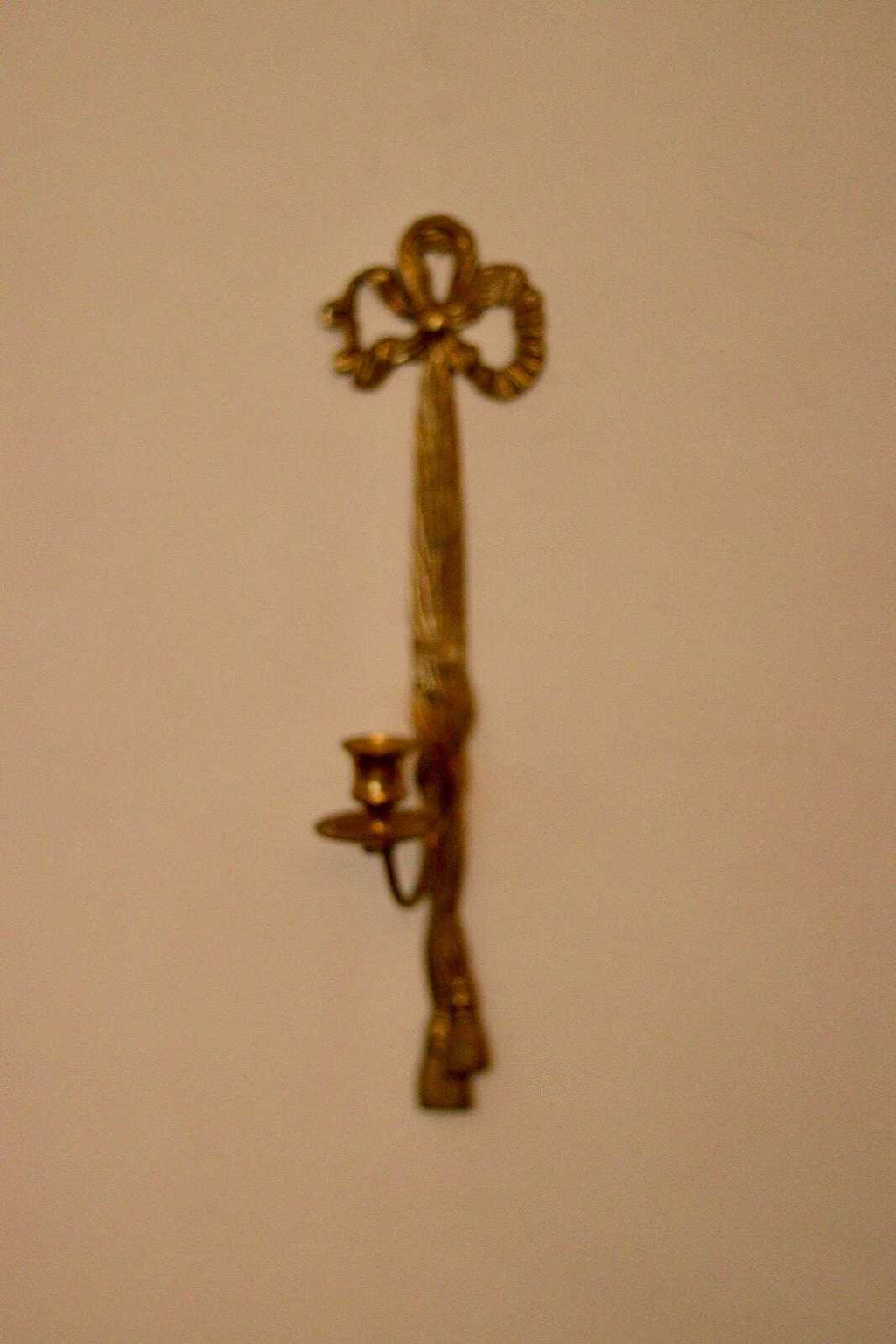 Pair Of Mid Century French Brass Bow Sconces