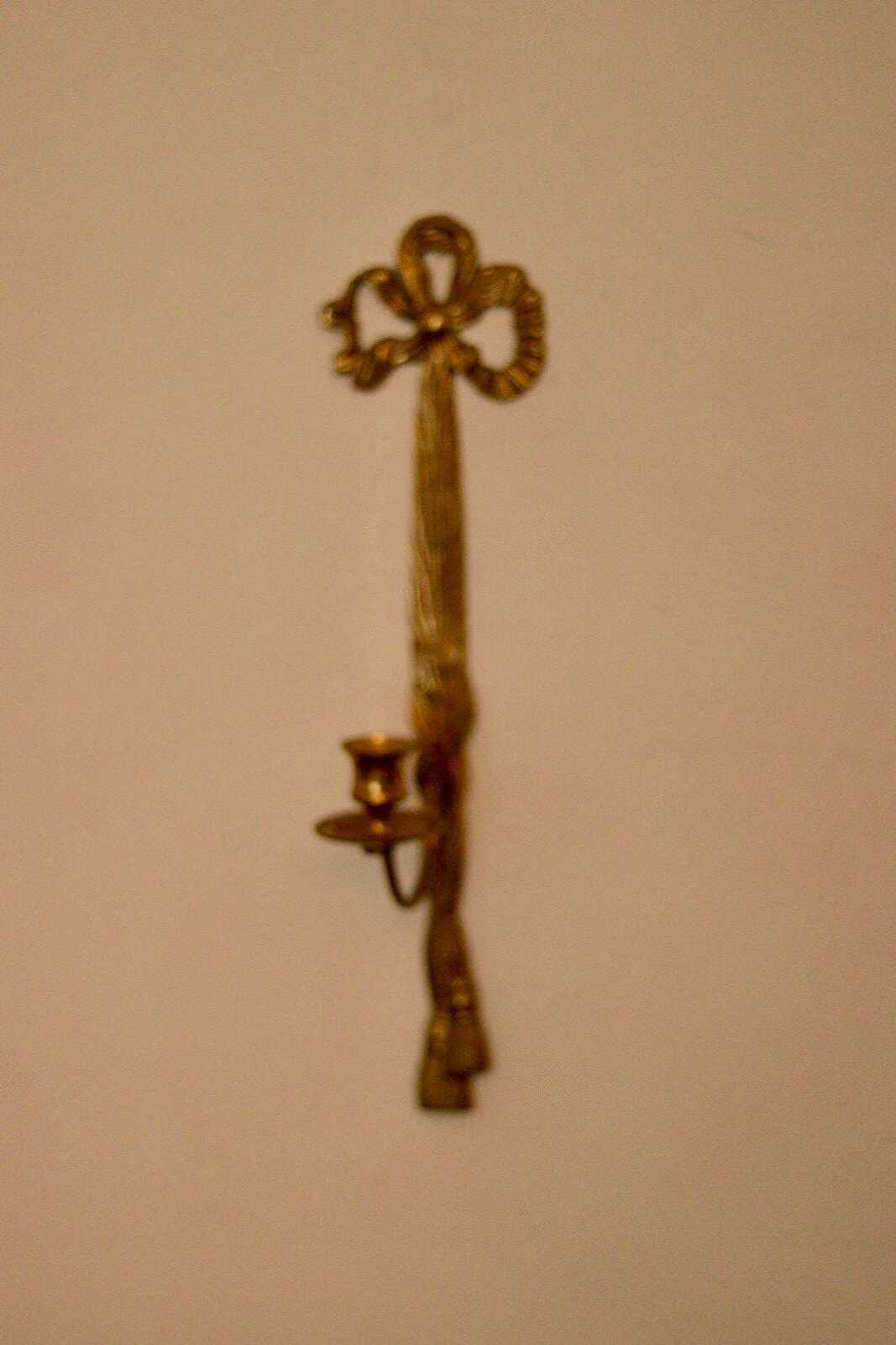 Pair Of Mid Century French Brass Bow Sconces