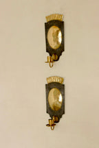 Pair Of Mid Century Swedish Brass  and Metal Sconces