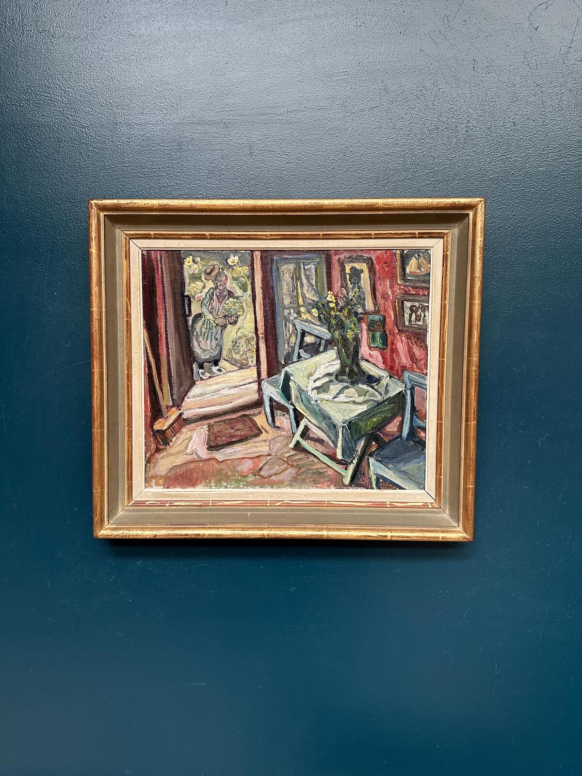 “Room Interior with Figure” by Olle Nordberg (1905–1986)