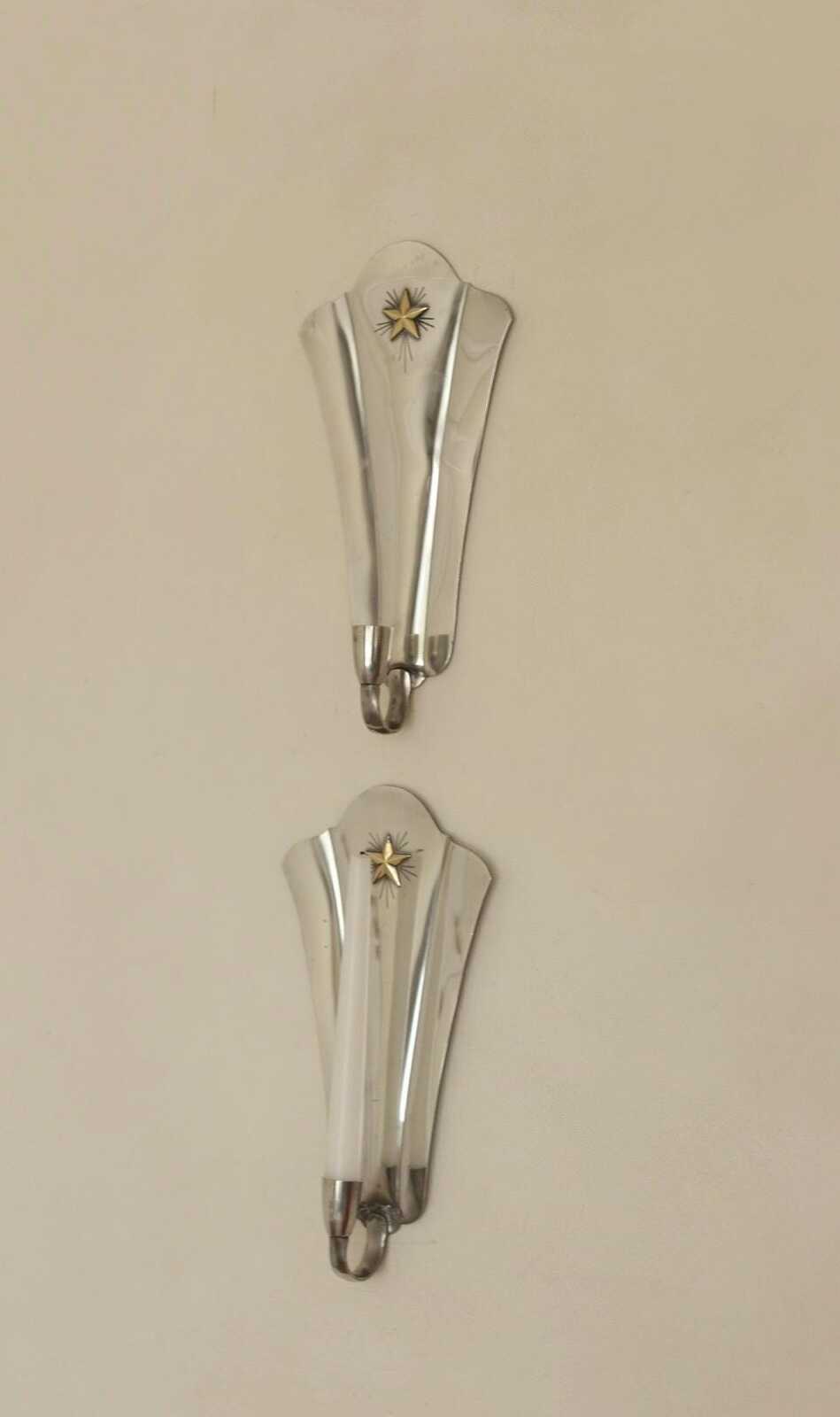 Pair Of Mid Century Swedish Pewter Sconces by GAB Sweden 1930s