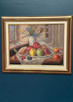 “Still Life with Vase and Fruits” by Christian Rhode