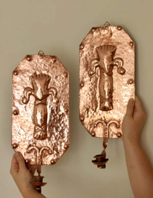 Pair of  Swedish Copper Wall Sconces