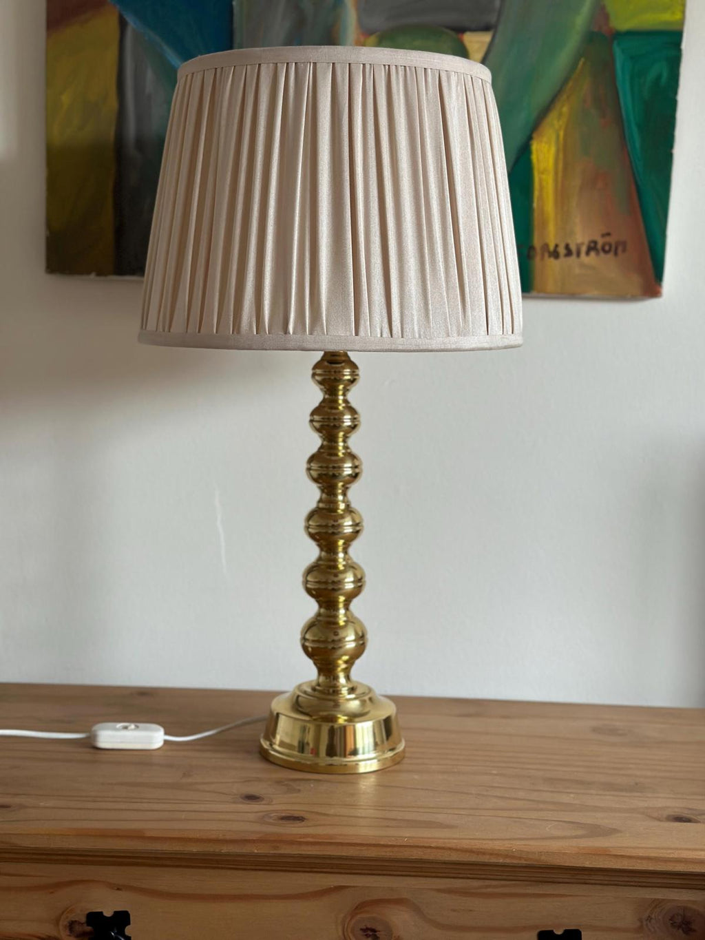 Pair of Mid Century Swedish Brass Lamps by Enco