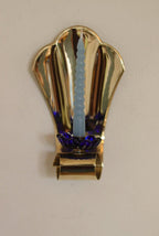 Pair of Vintage Brass Sconces With blue Flower Shape Bobeche (drip tray)