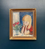“Girl in Thought with Tulips” by Alf Forslund