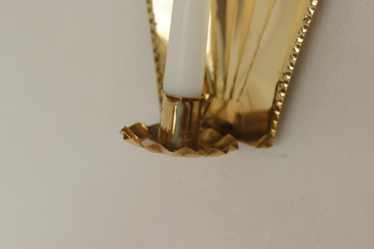 Pair Of Mid Century Swedish Brass Sconces