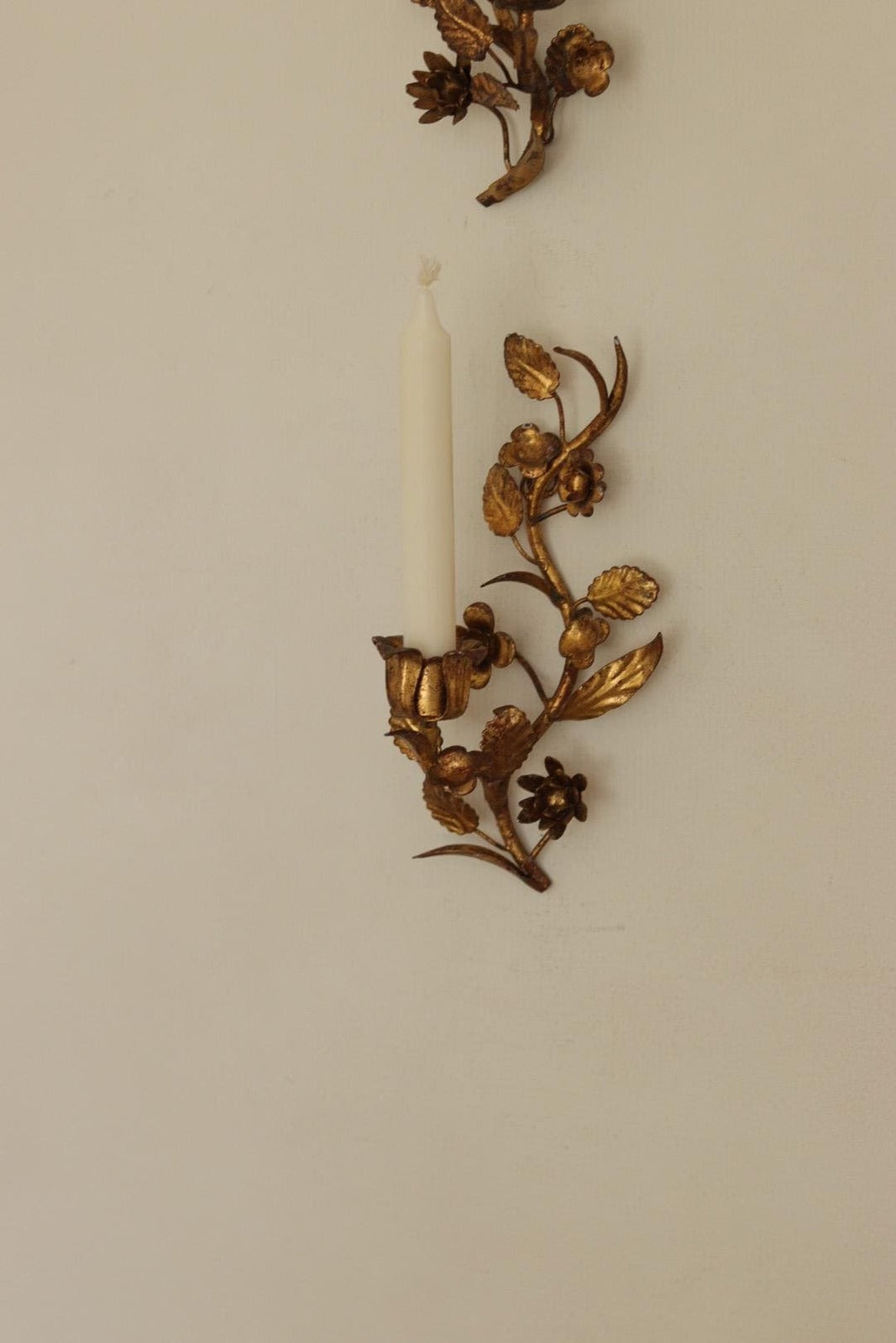 Pair of Mid-Century Italian Gilded Metal Sconces