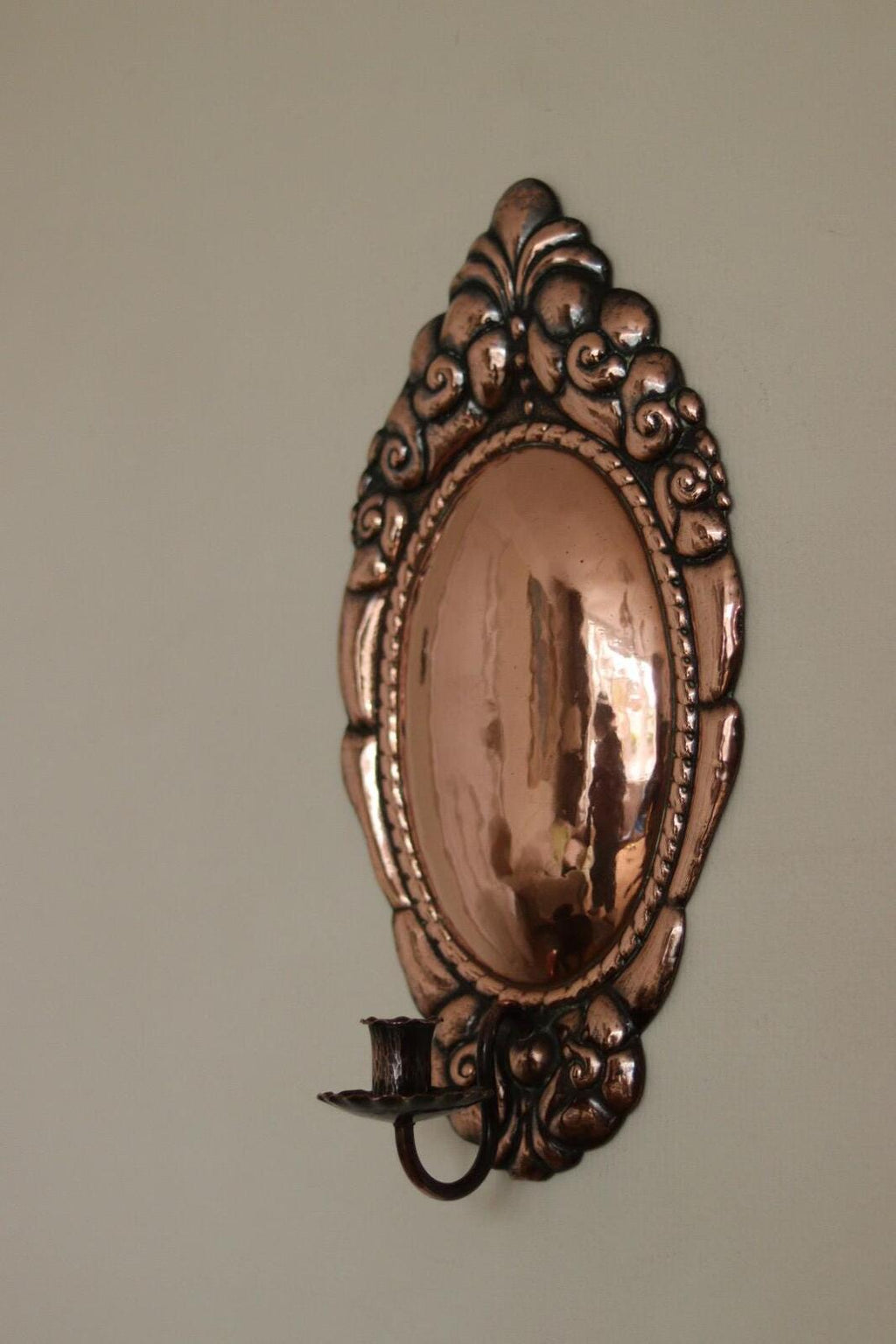 Pair of Vintage Swedish Copper Wall Sconces