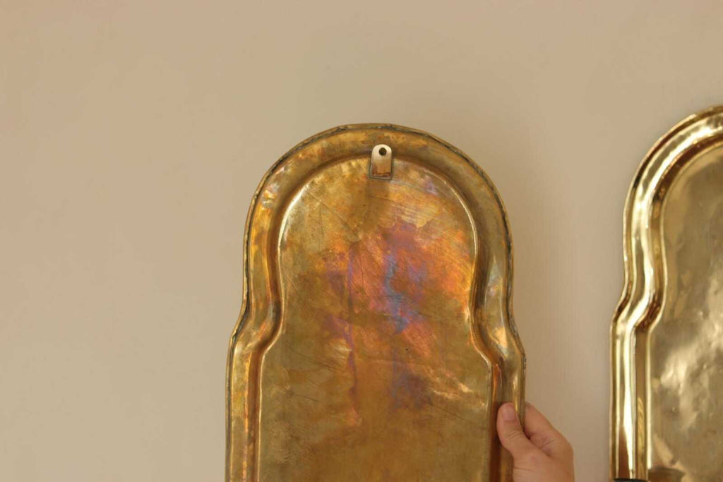Pair Of Mid Century Swedish Brass Sconces