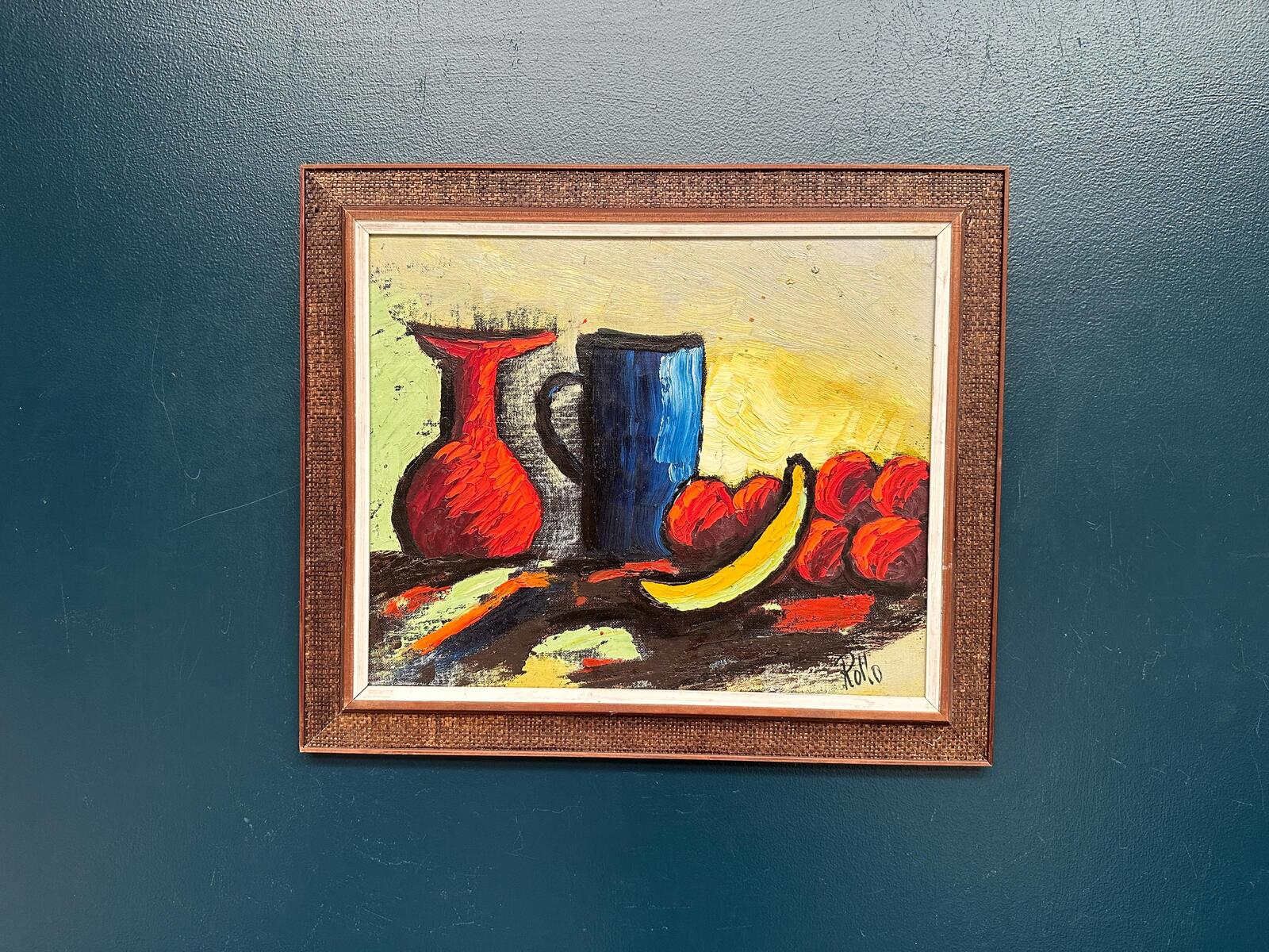 “Still Life with Fruits and Vase” by Rollo