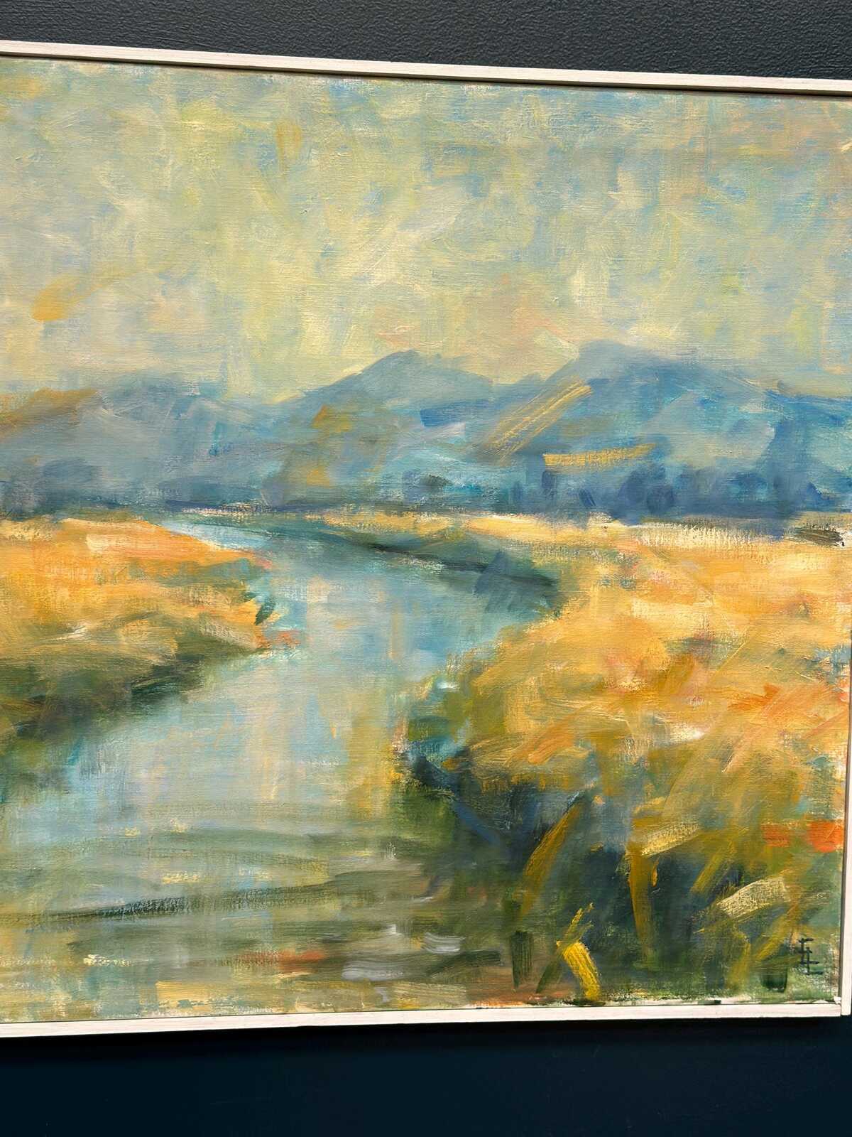 River Landscape with Mountains