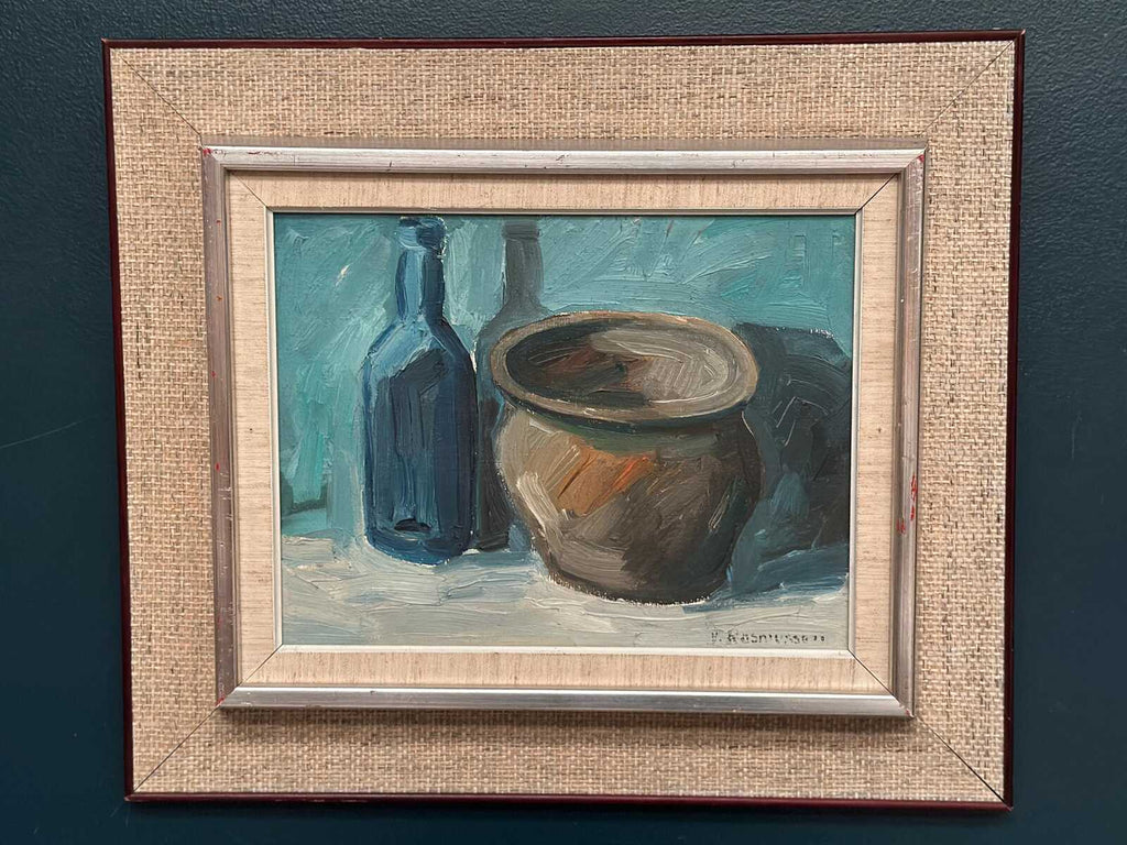 “Pot and Blue Bottle” by Viktor Rasmussen