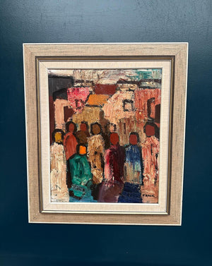 “Abstract Figures with Buildings” by Gösta Falck