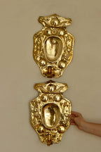 Baroque Style Mid-Century Brass Swedish Sconces