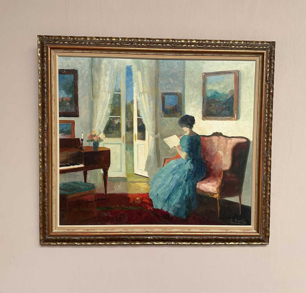 “Interior with Woman” by Edit Gert (1906–1983)