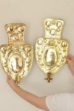 Large Baroque Style Mid-Century Brass Swedish Sconces
