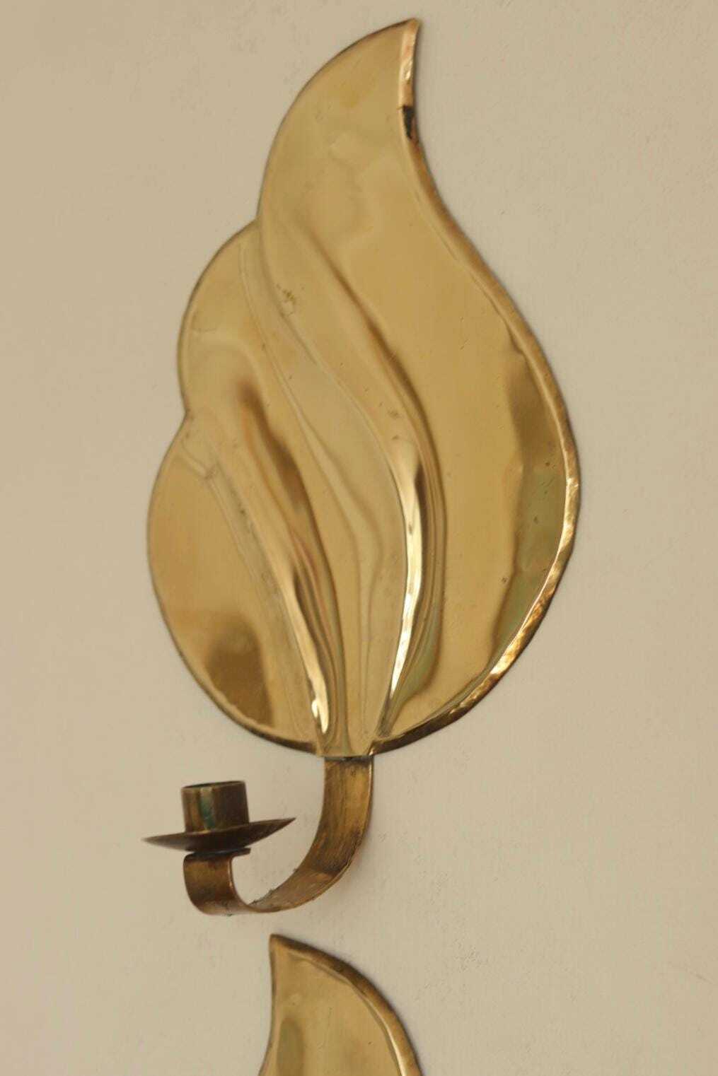 Pair Of Mid Century Swedish Brass Sconces