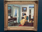 “Interior with Reading Woman” by V. Hansen
