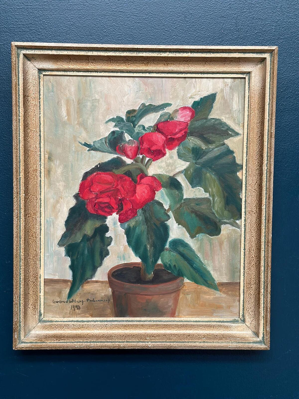 “Red Flower in Pot” by Gertrud Wiberg